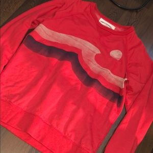 american eagle red graphic crew neck sweatshirt